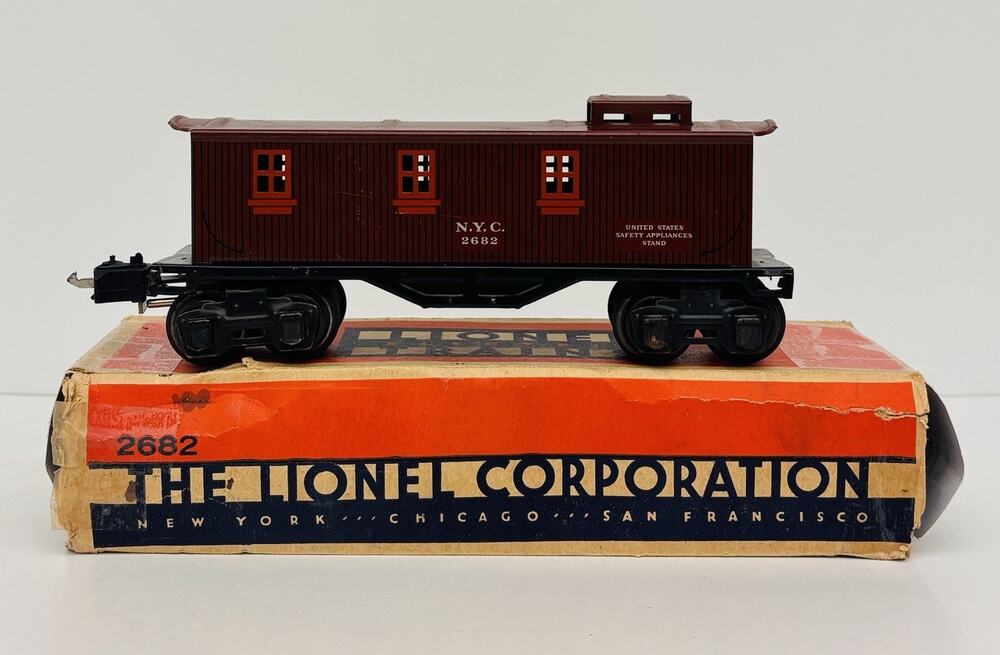 Lionel Prewar O 2682 NYC Tinplate Caboose w/ Original Box